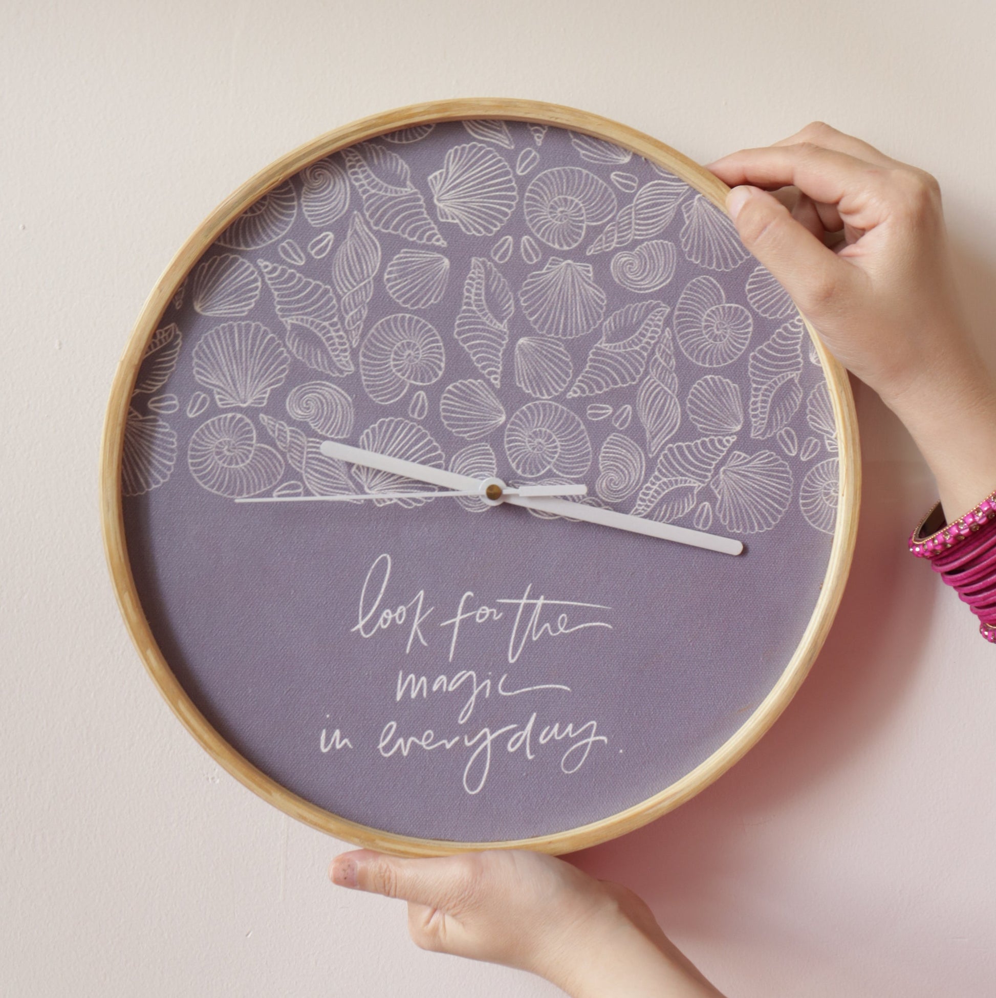 artistic wall clock - wooden