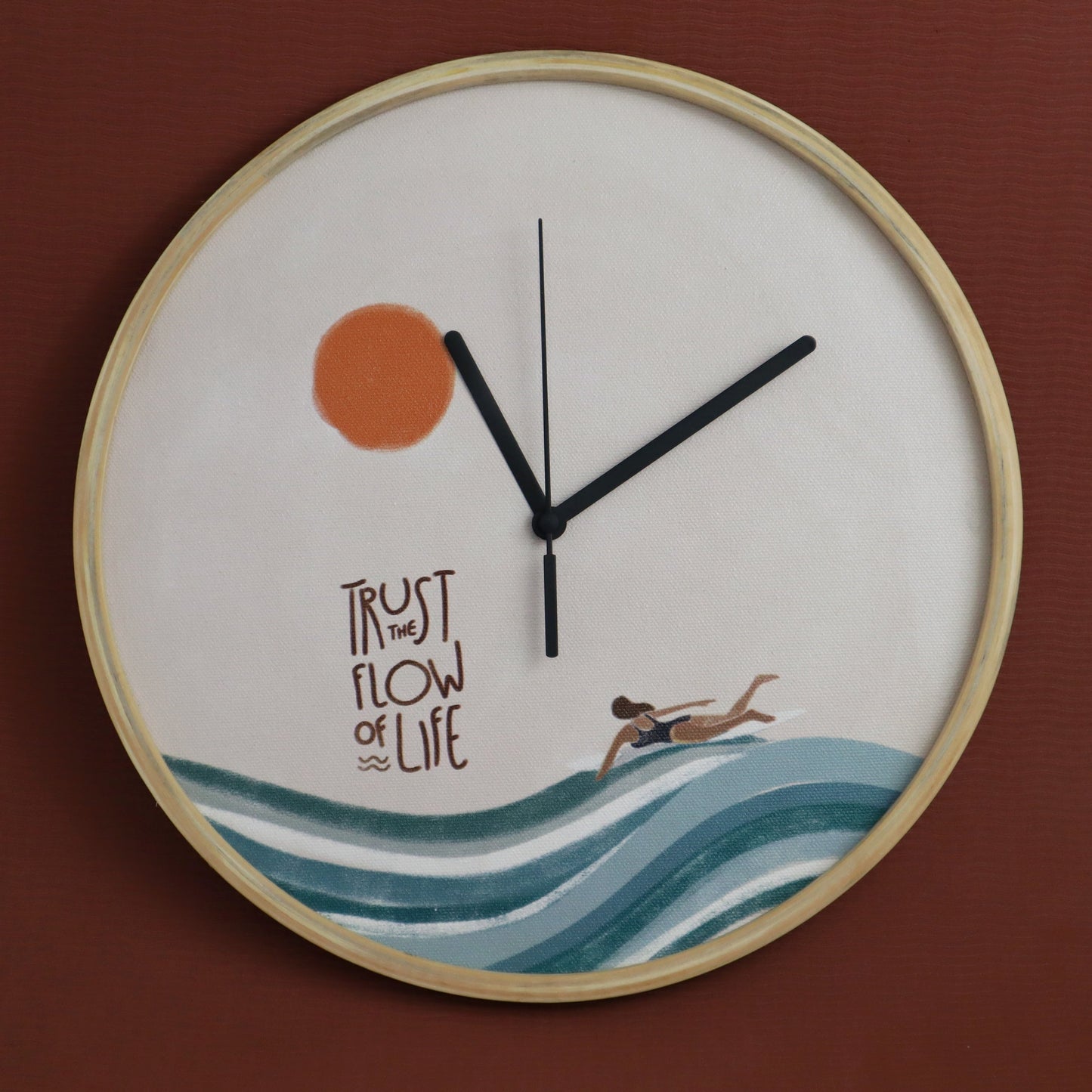 Handcrafted Wall Clock | Trust the flow of life
