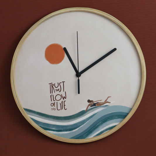 Handcrafted Wall Clock | Trust the flow of life